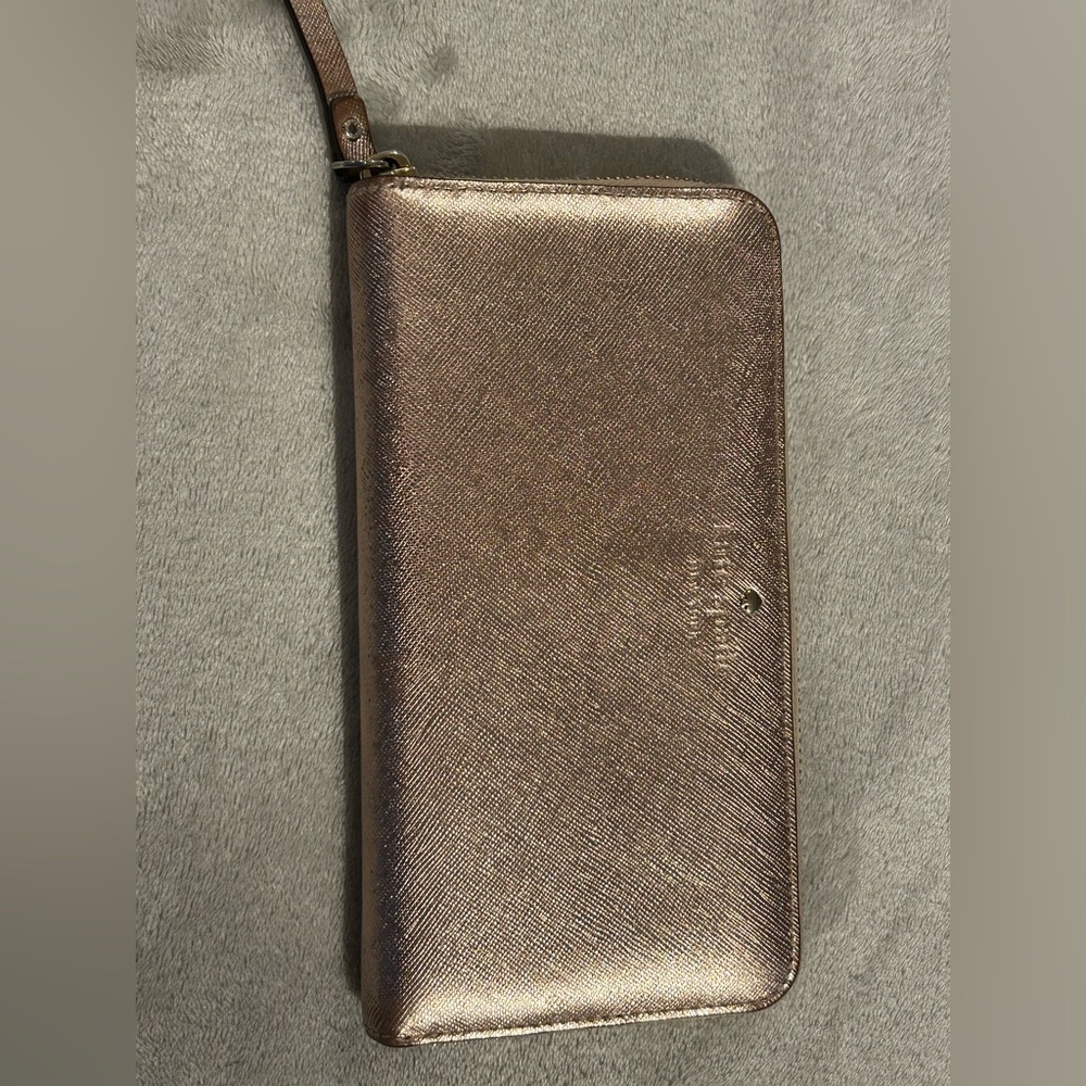 Kate Spade Rose Gold Zip Around Wallet